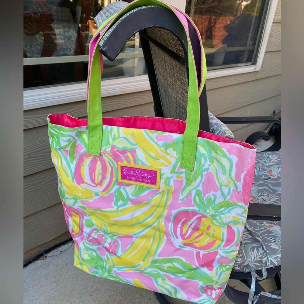 NWOT Lilly Pulitzer For ESTEE LAUDER Shopping Tote Bag 15" x 16" - Picture 2 of 10